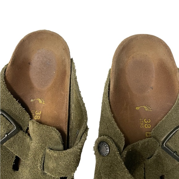 Birkenstock Boston MIxed Leather Clog Thyme Green Size 38 - Size 7-7.5 Womens - Picture 4 of 7